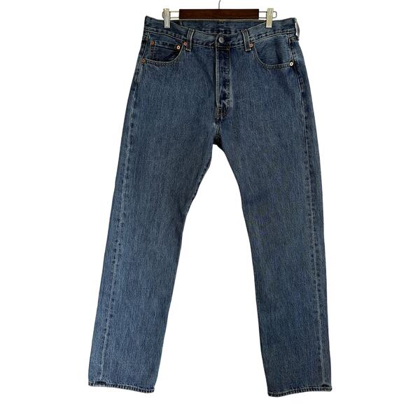 Levi's 501 Original Fit Jeans Men's 36x34 Medium Wash Denim Button Fly Straight